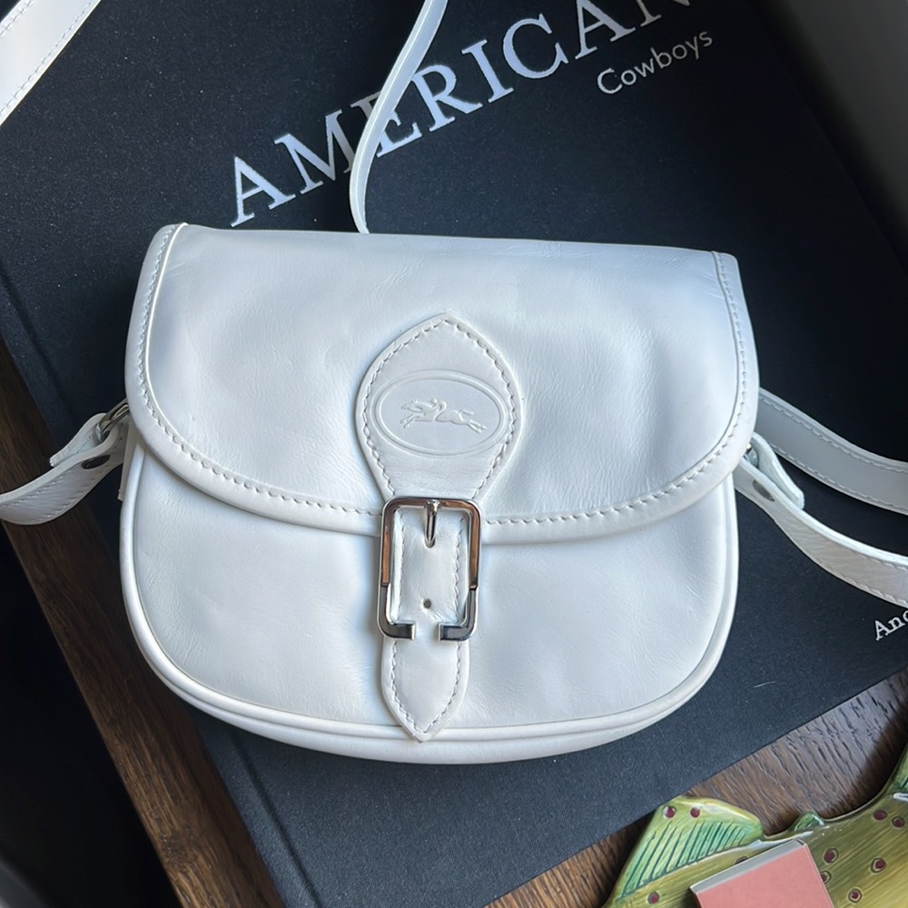 White Leather Longchamp Bag